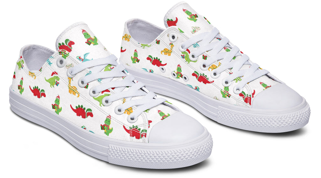 Dino Christmas Low Tops - Offbeat Sweetie