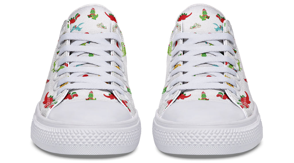 Dino Christmas Low Tops - Offbeat Sweetie