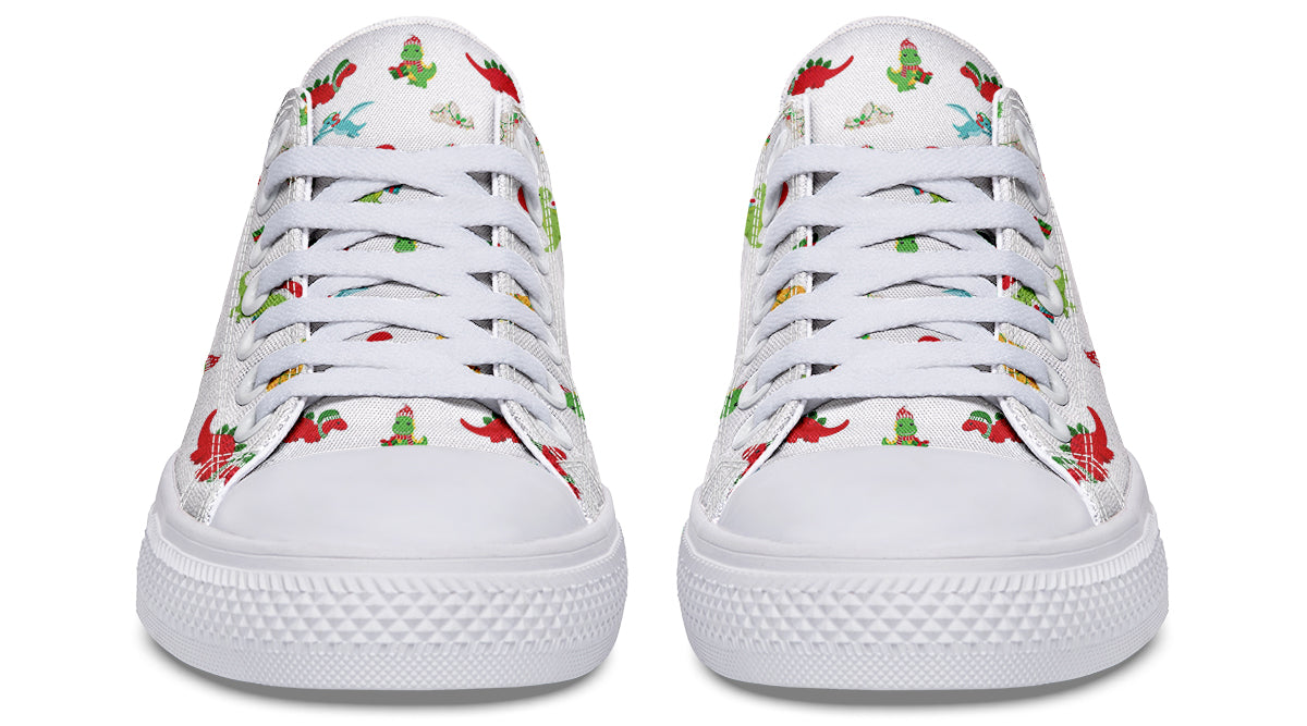 Dino Christmas Low Tops - Offbeat Sweetie