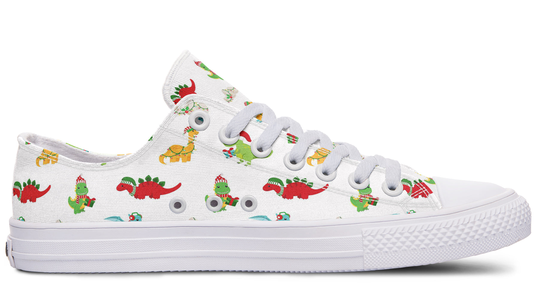 Dino Christmas Low Tops - Offbeat Sweetie