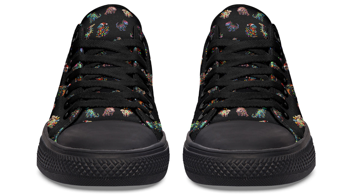 Dinos In Lights Low Tops - Offbeat Sweetie