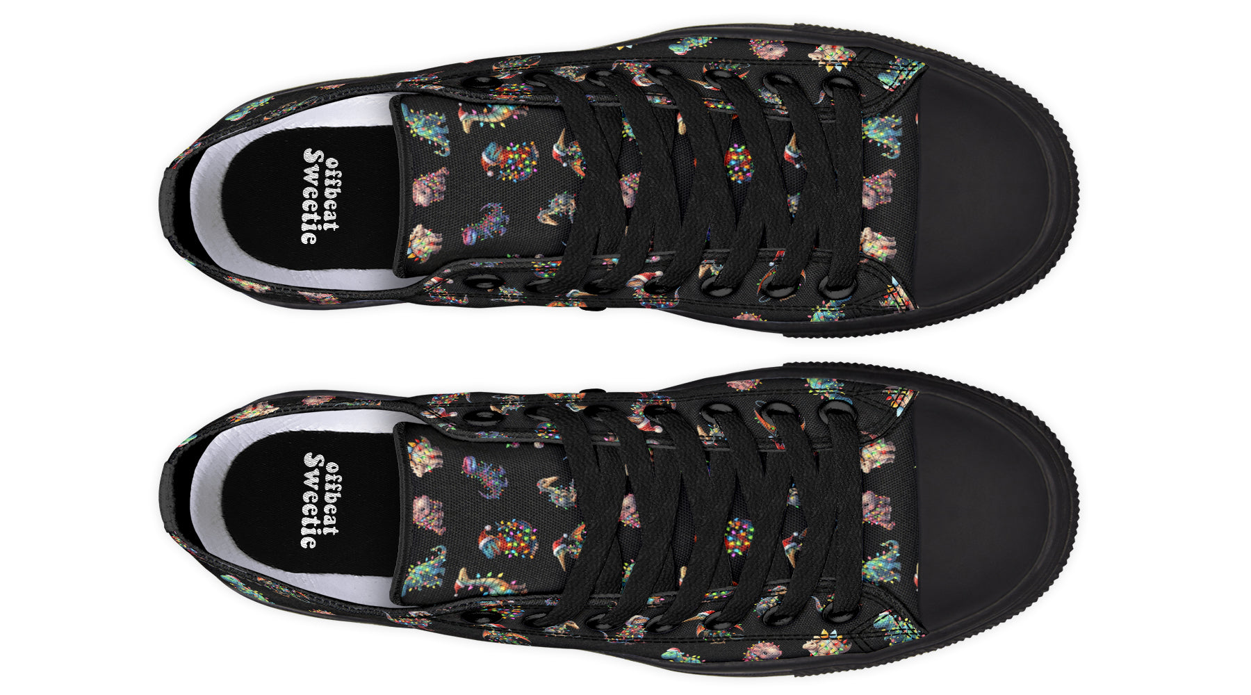 Dinos In Lights Low Tops - Offbeat Sweetie