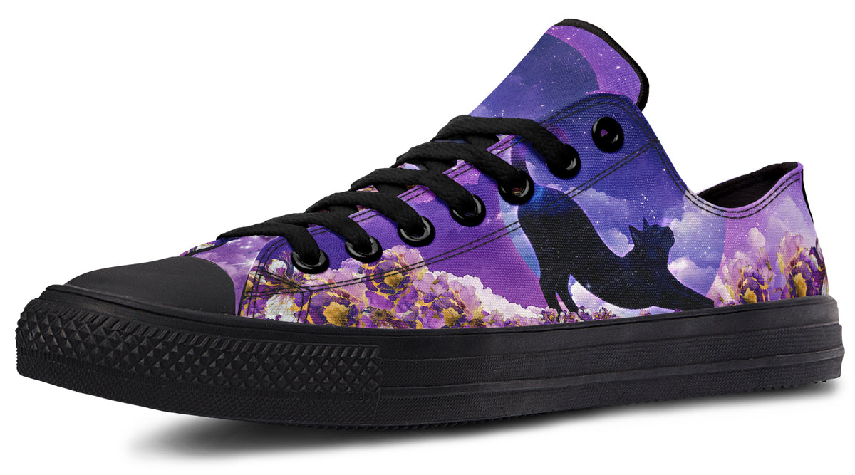 Enchanted Lavender Moon Cat Low Tops