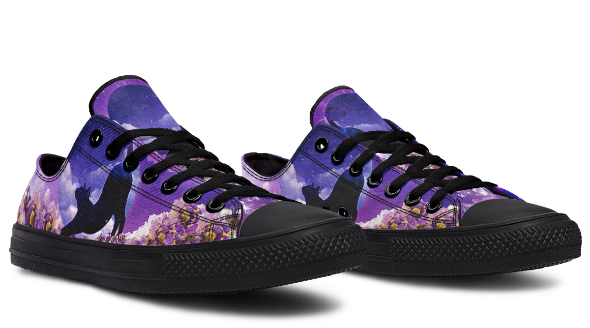 Enchanted Lavender Moon Cat Low Tops
