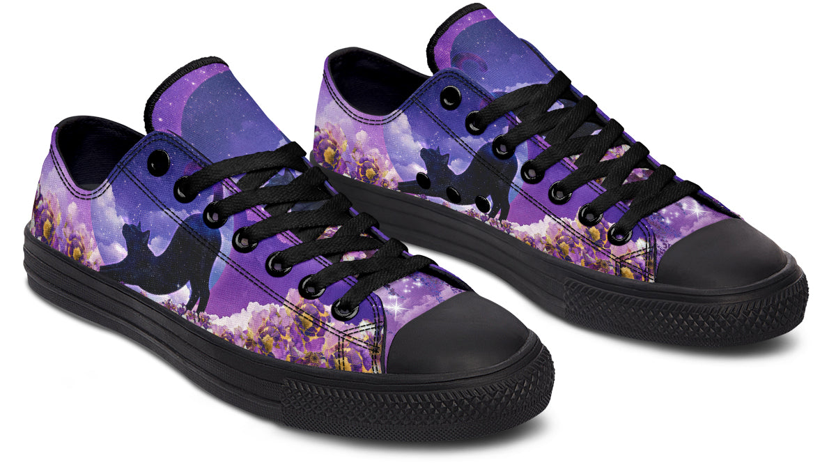 Enchanted Lavender Moon Cat Low Tops