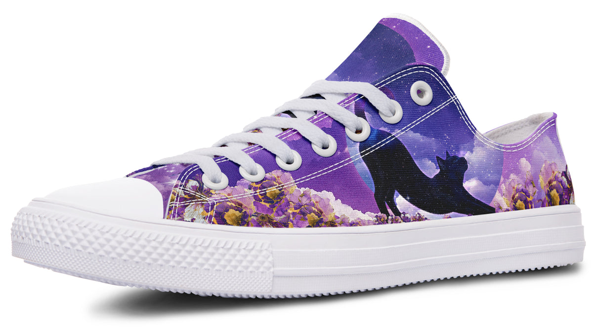 Enchanted Lavender Moon Cat Low Tops