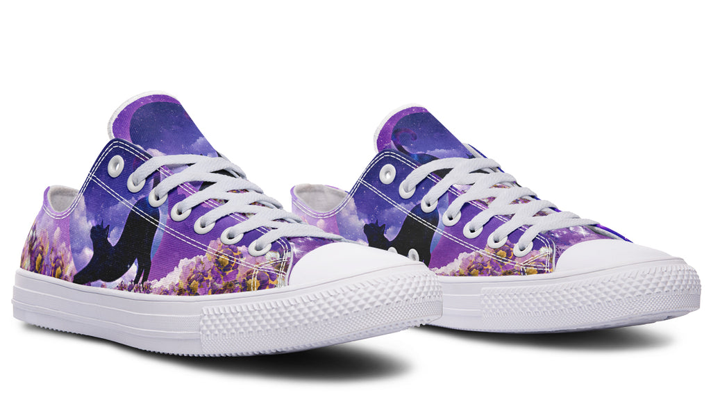 Enchanted Lavender Moon Cat Low Tops