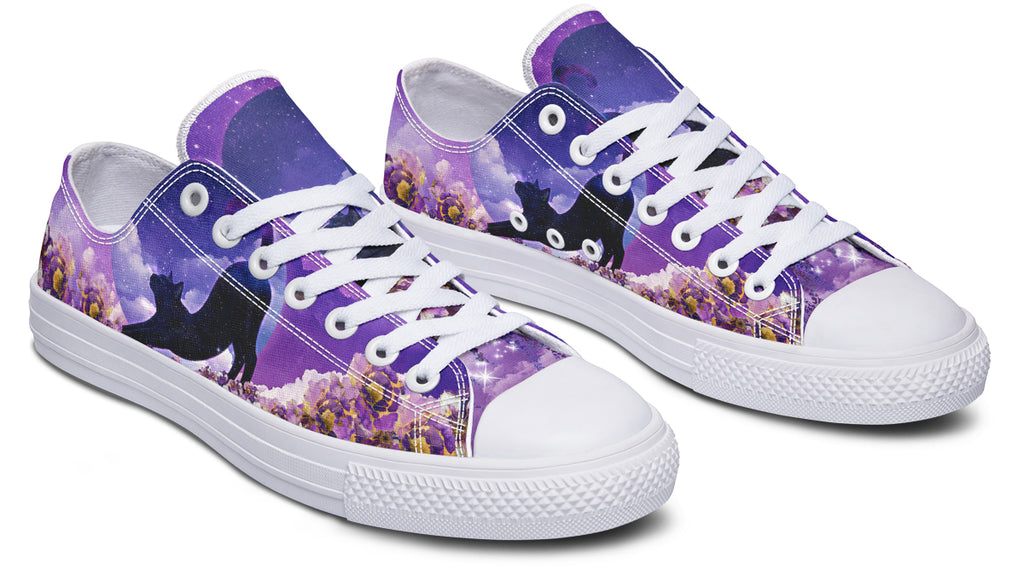 Enchanted Lavender Moon Cat Low Tops