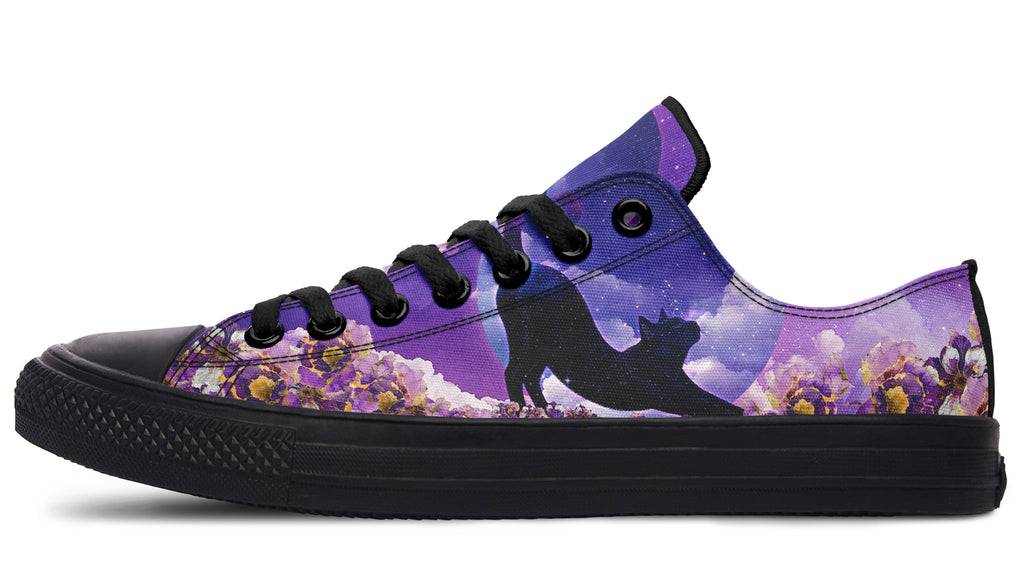 Enchanted Lavender Moon Cat Low Tops