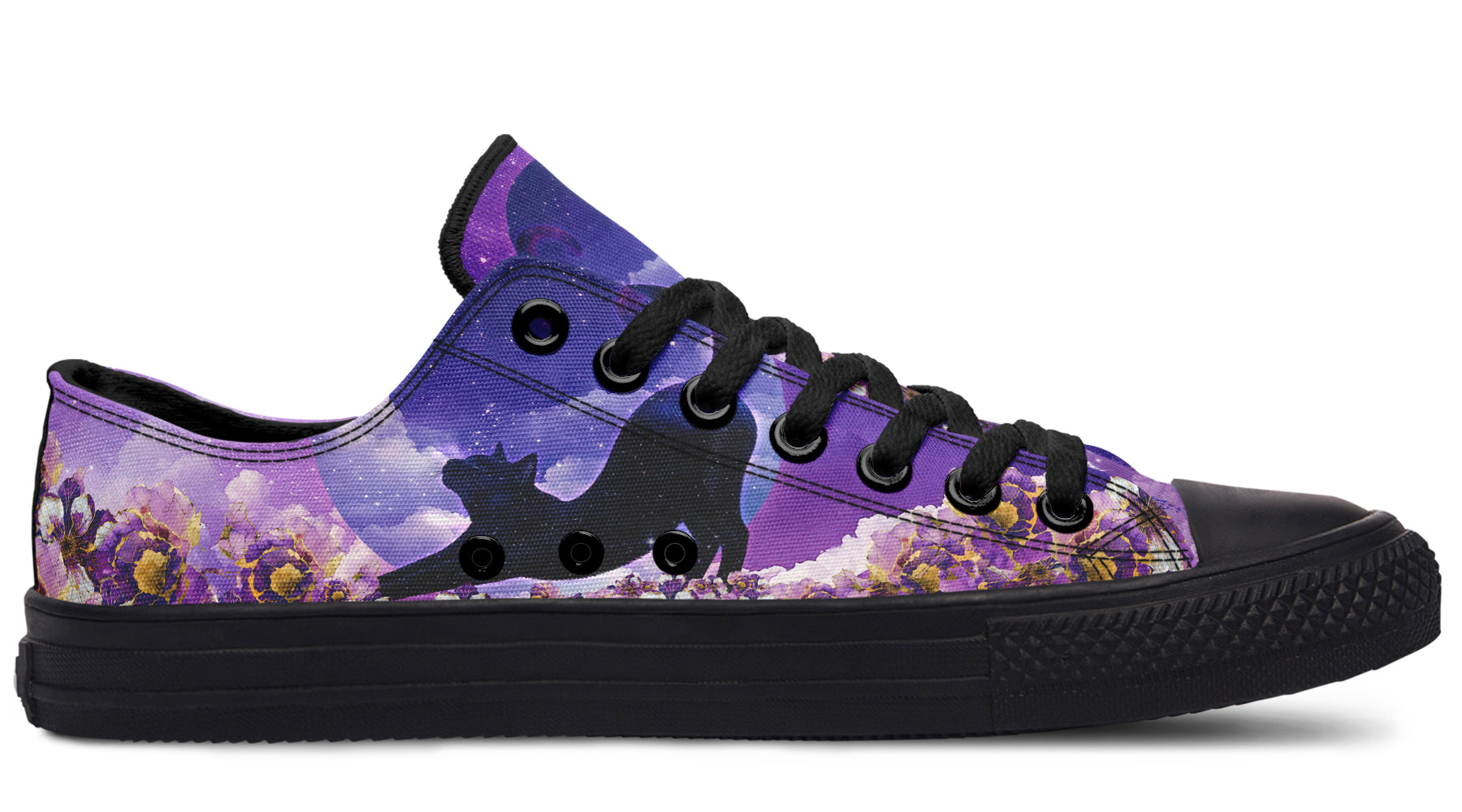 Enchanted Lavender Moon Cat Low Tops