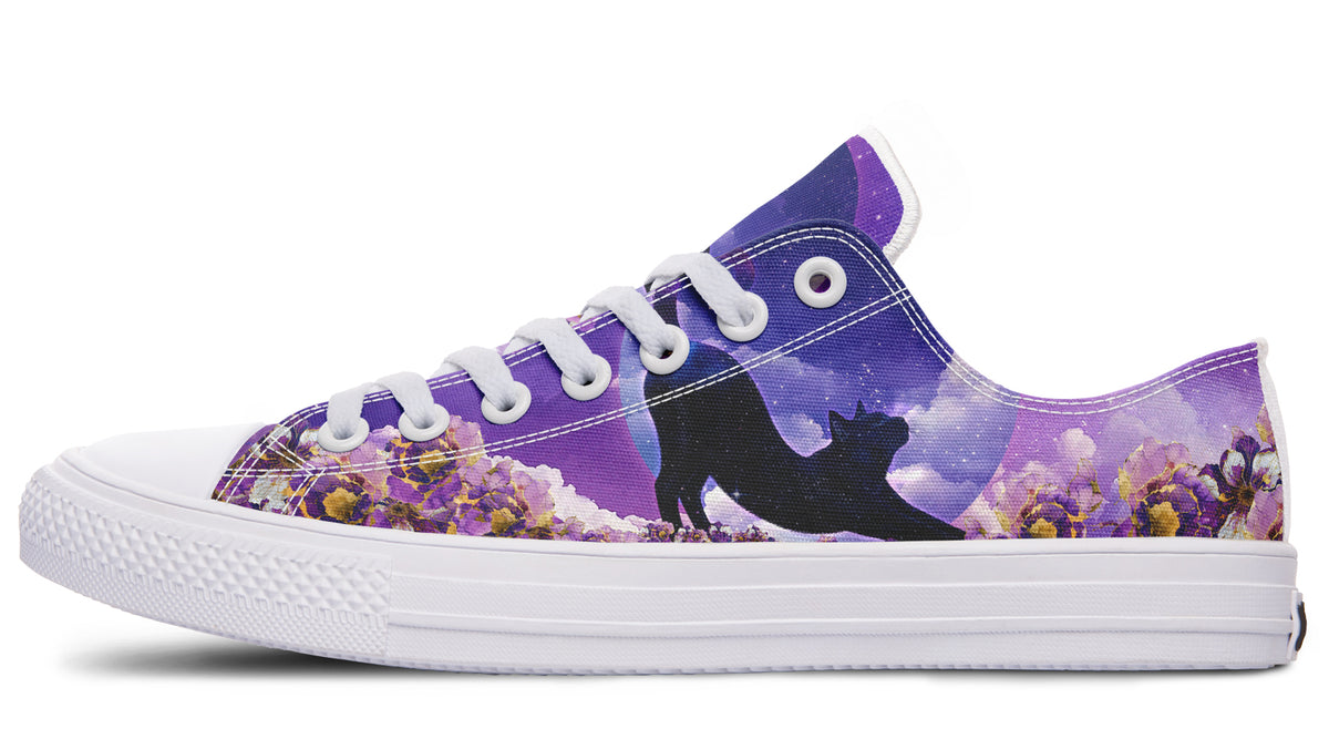 Enchanted Lavender Moon Cat Low Tops