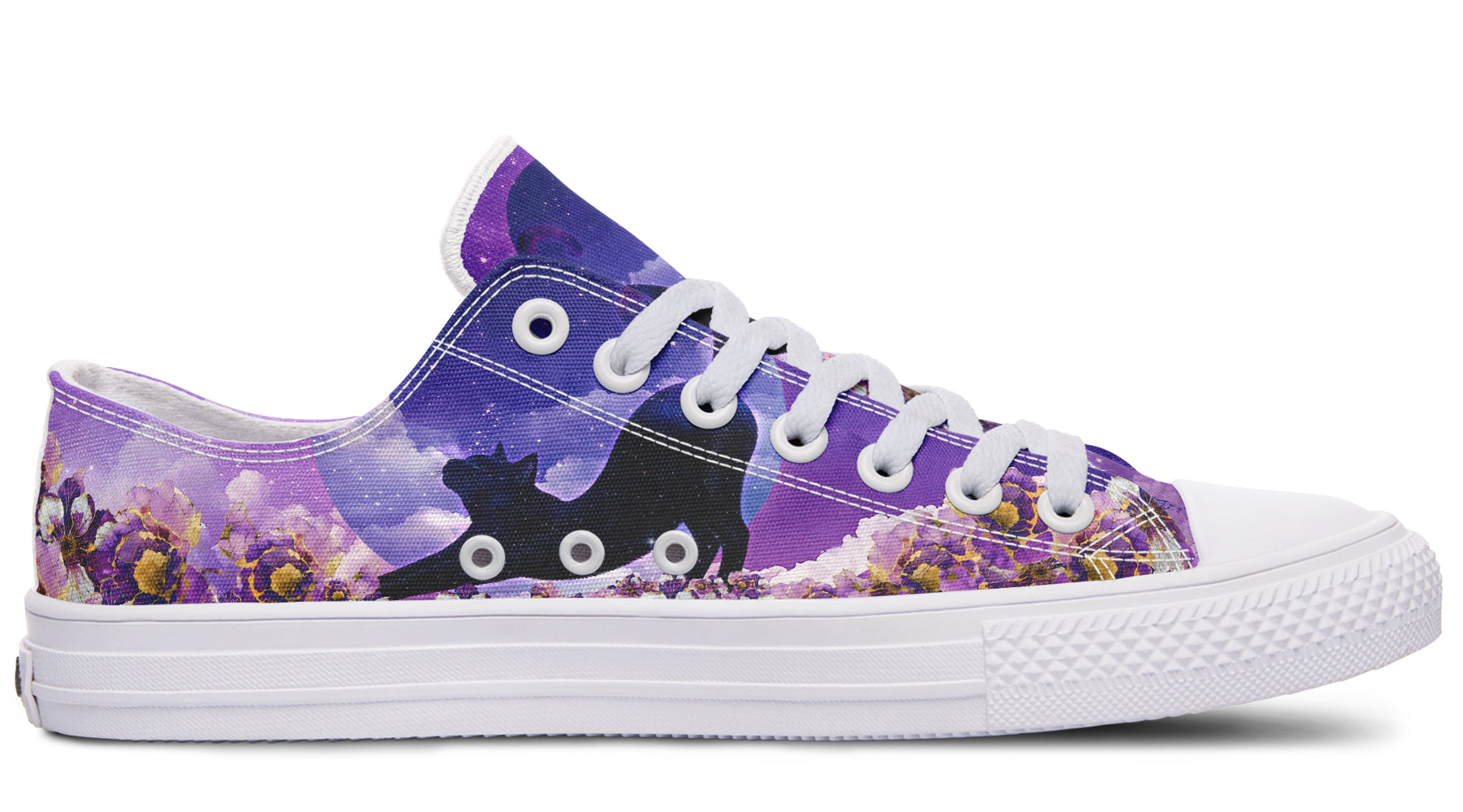 Enchanted Lavender Moon Cat Low Tops