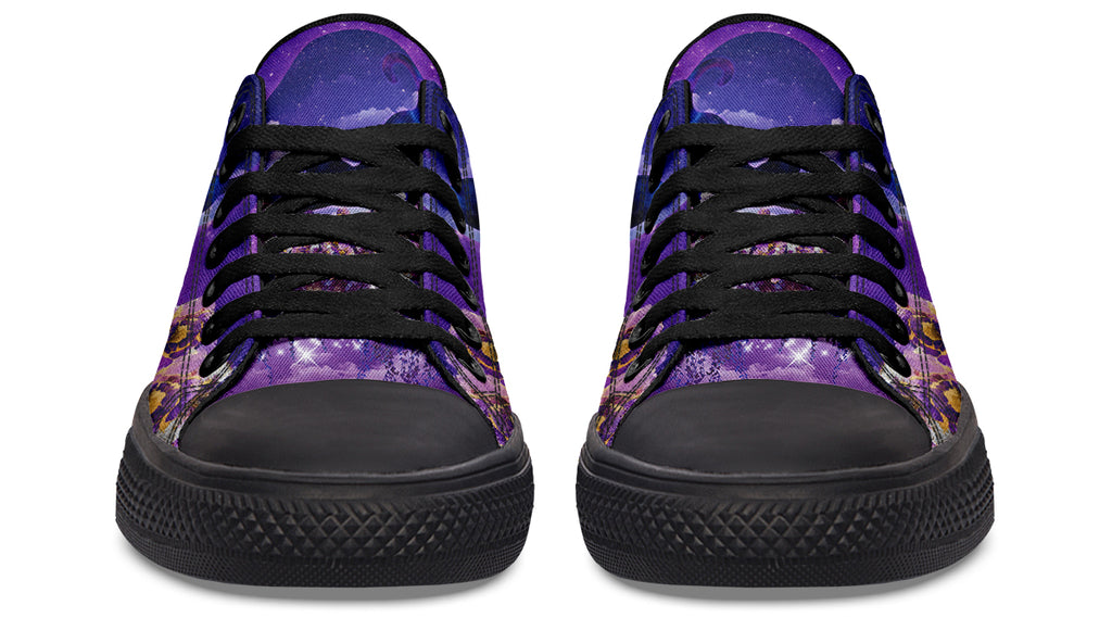 Enchanted Lavender Moon Cat Low Tops (Wide)