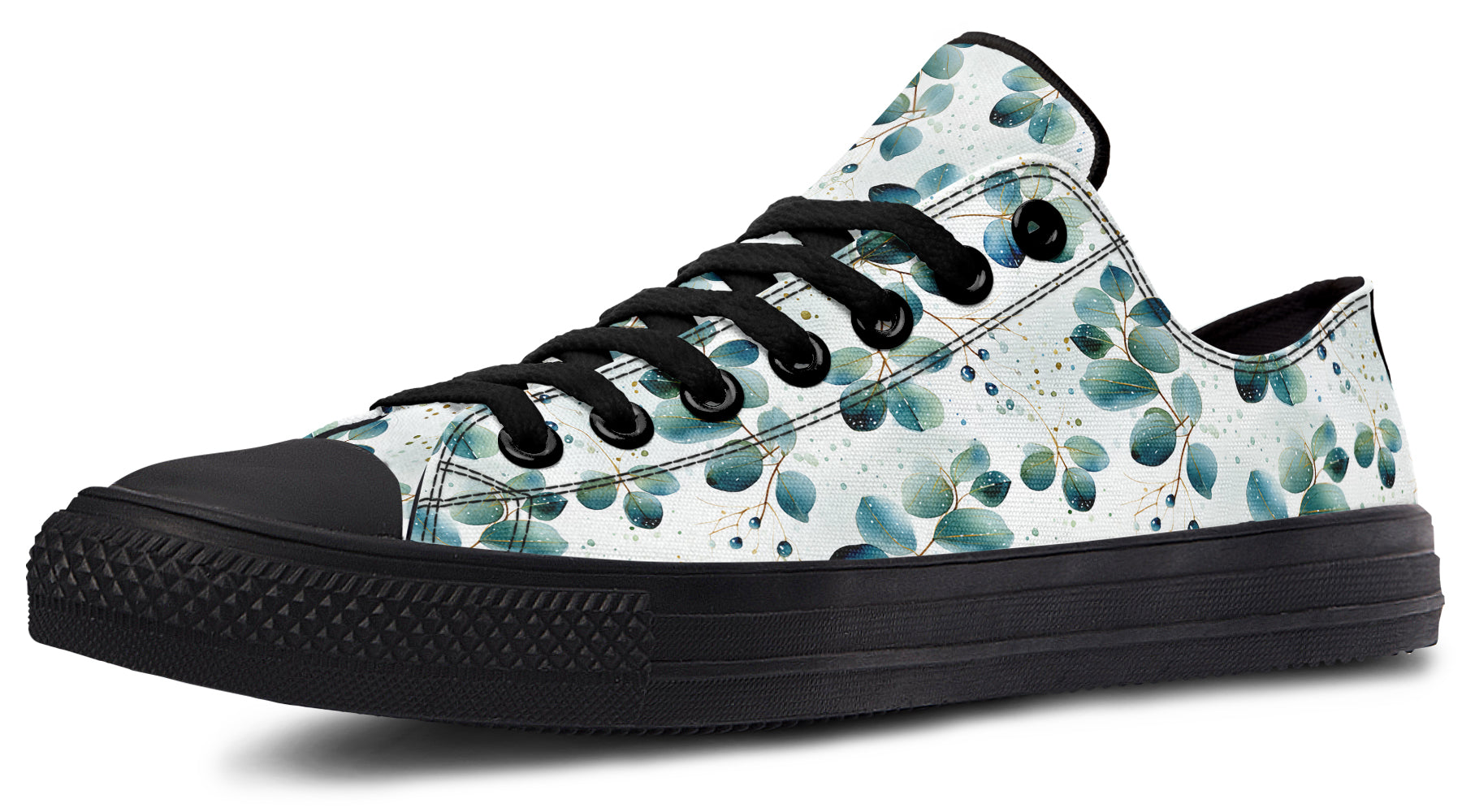 Eucalyptus Leaves Low Tops - Offbeat Sweetie