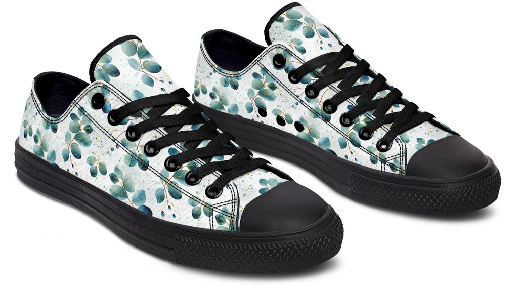 Eucalyptus Leaves Low Tops - Offbeat Sweetie