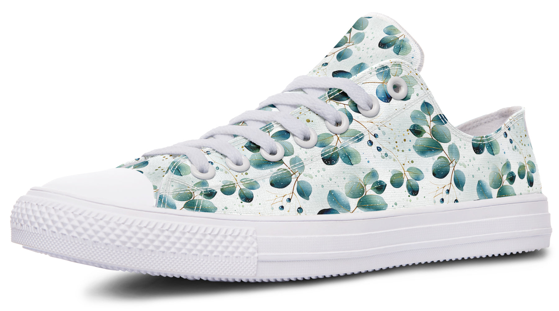 Eucalyptus Leaves Low Tops - Offbeat Sweetie