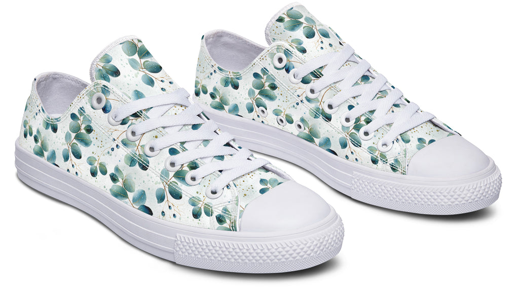 Eucalyptus Leaves Low Tops - Offbeat Sweetie