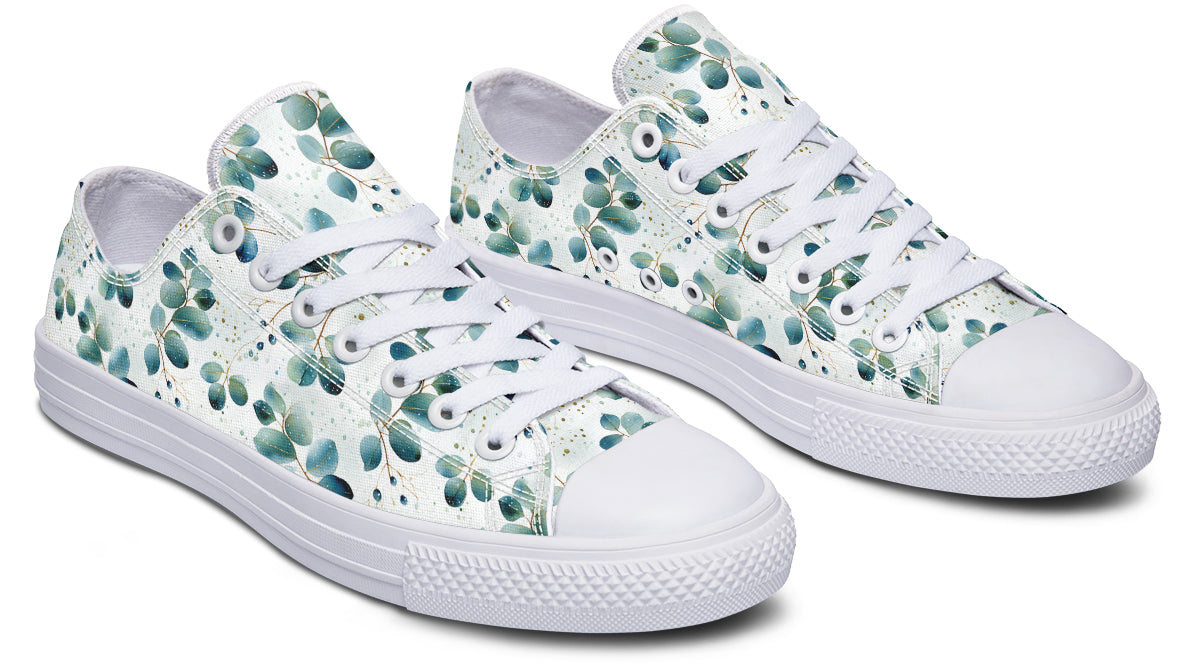 Eucalyptus Leaves Low Tops - Offbeat Sweetie
