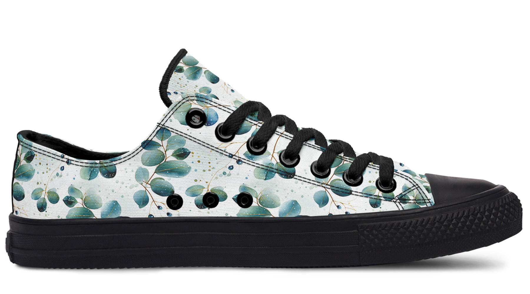 Eucalyptus Leaves Low Tops - Offbeat Sweetie