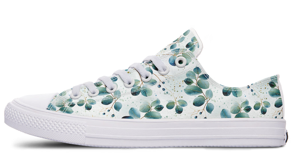 Eucalyptus Leaves Low Tops - Offbeat Sweetie