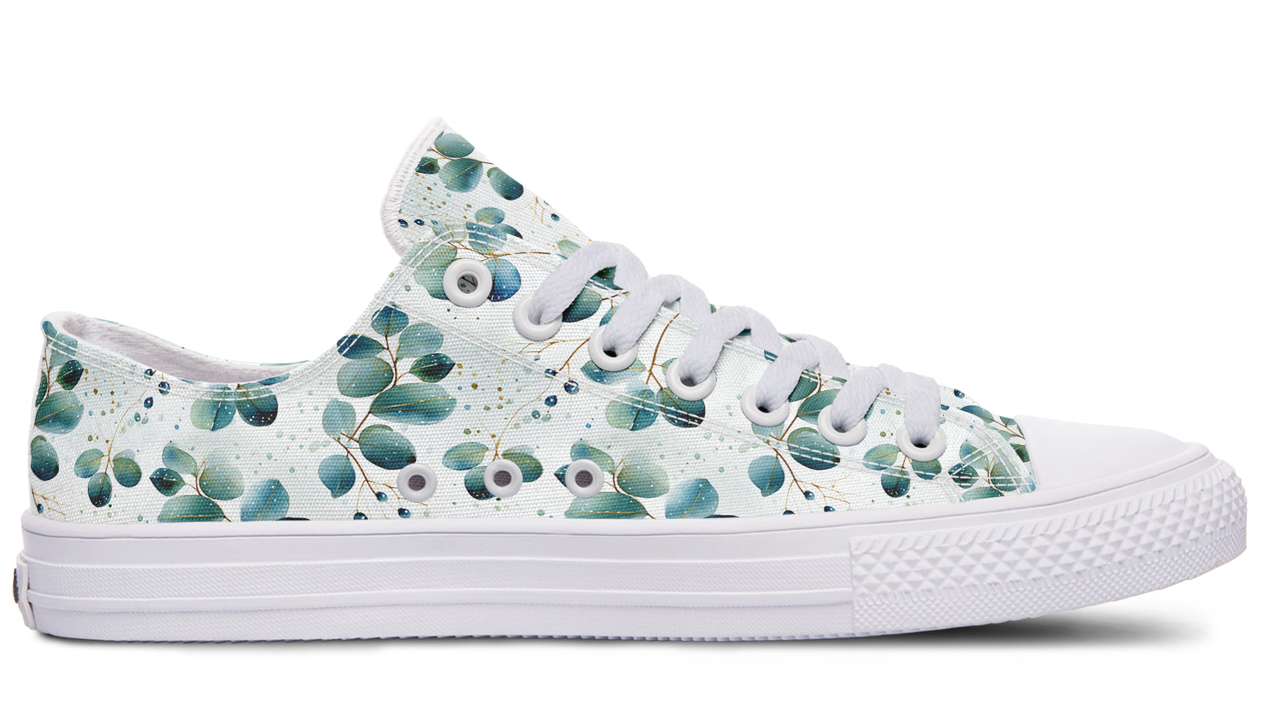 Eucalyptus Leaves Low Tops - Offbeat Sweetie