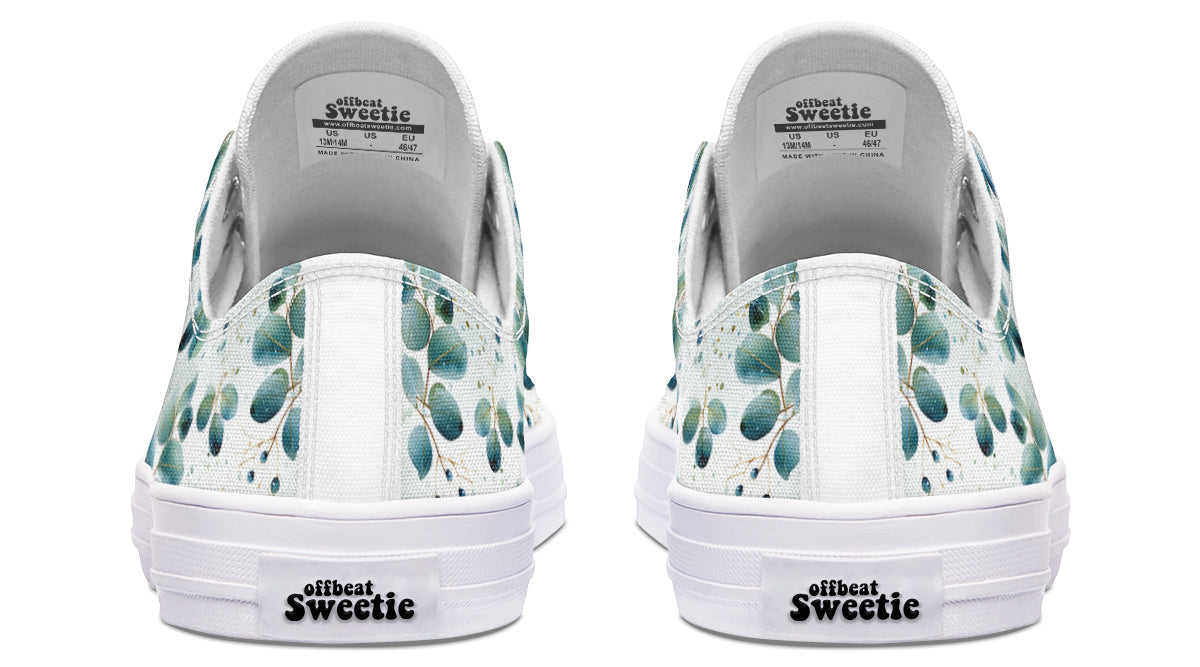 Eucalyptus Leaves Low Tops - Offbeat Sweetie