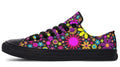 Funky Retro Flowers Low Tops - Offbeat Sweetie