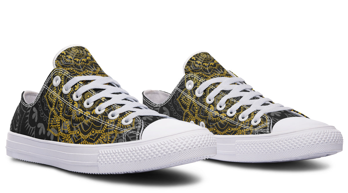 Golden Mandala Low Tops - Offbeat Sweetie