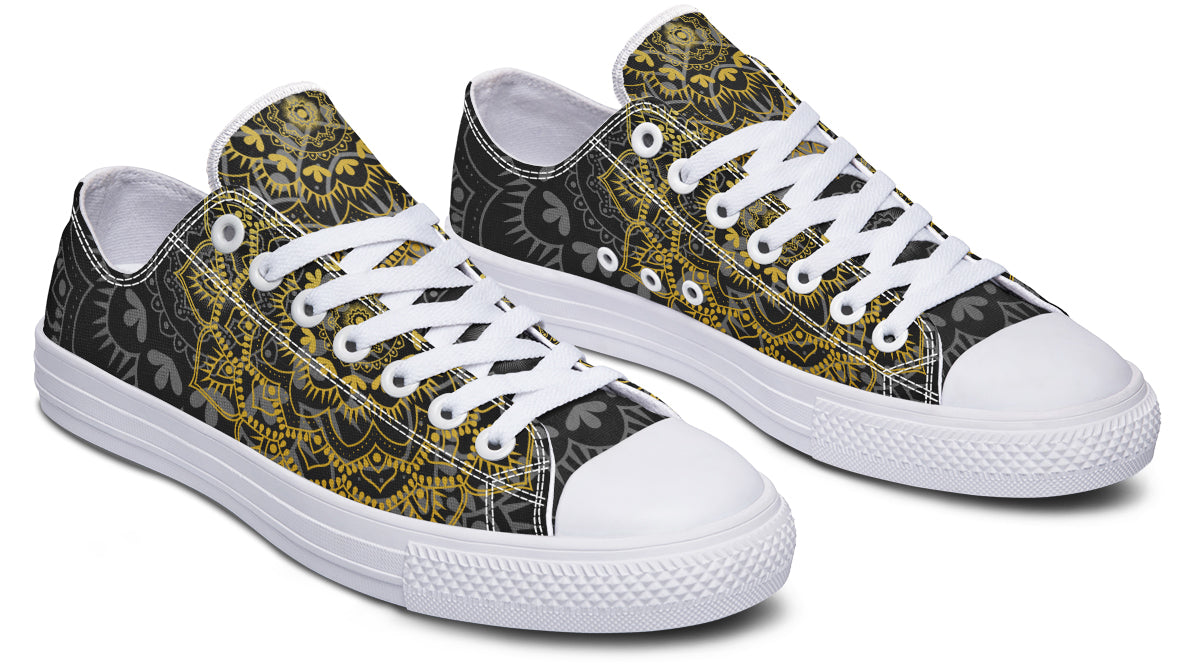 Golden Mandala Low Tops - Offbeat Sweetie