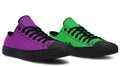 Green And Purple Mismatched Low Tops (Wide)
