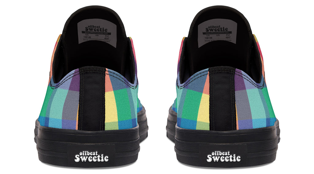 Happy Rainbow Plaid Low Tops