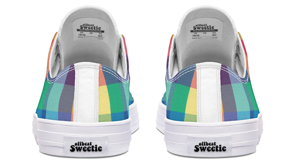 Happy Rainbow Plaid Low Tops