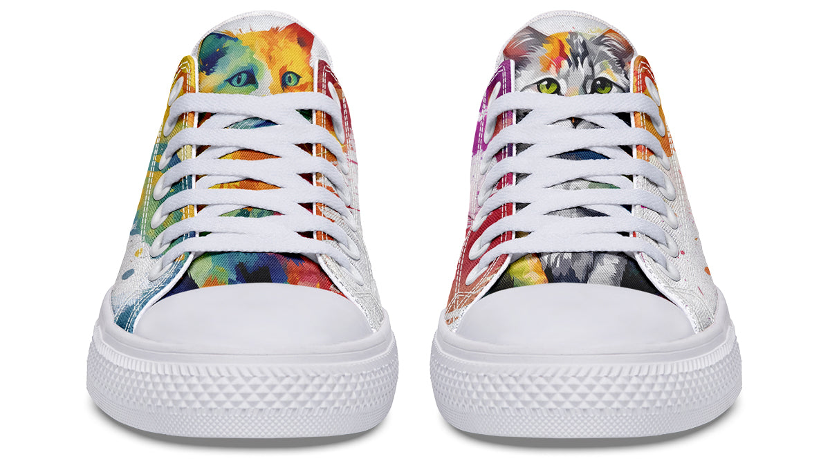 Kitty On My Foot Low Tops - Offbeat Sweetie