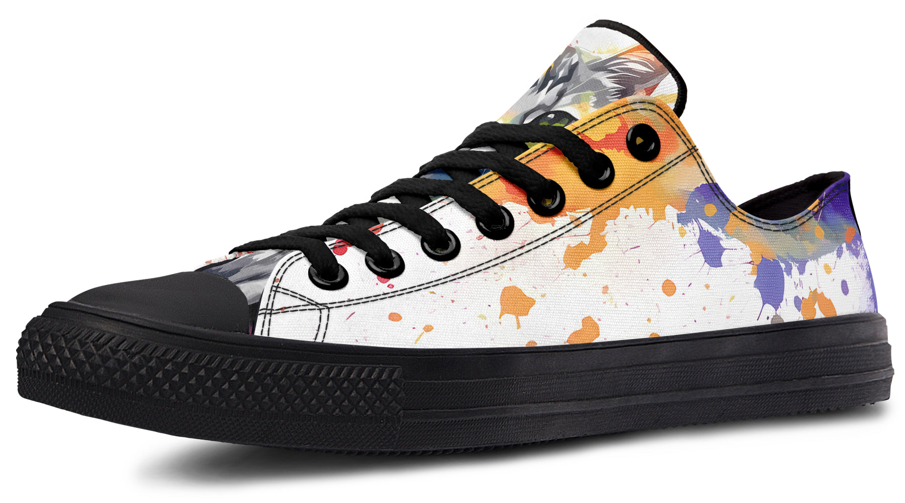 Kitty On My Foot Low Tops (Wide)