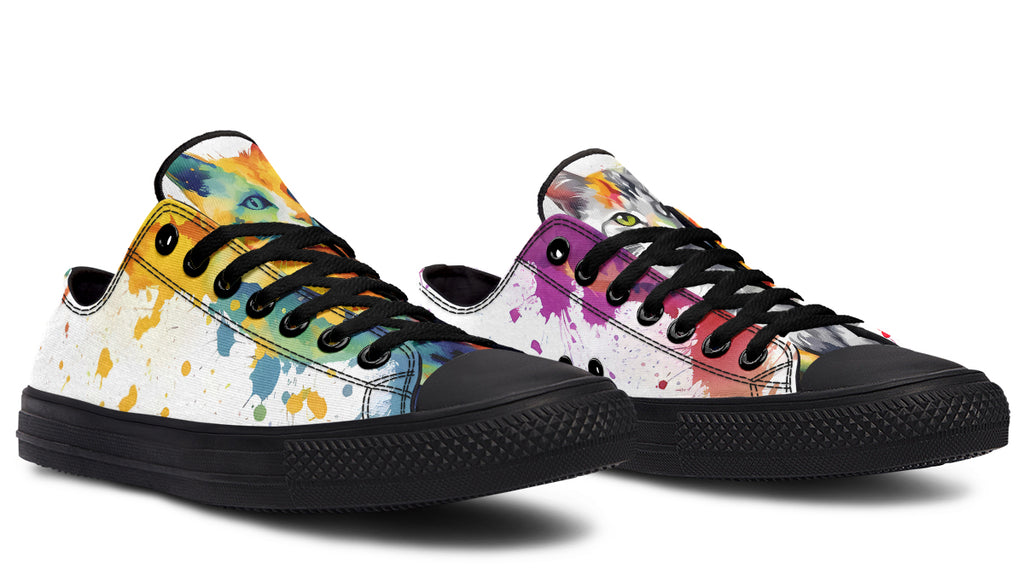 Kitty On My Foot Low Tops (Wide)