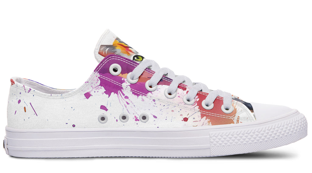 Kitty On My Foot Low Tops (Wide)