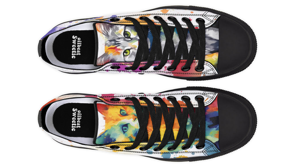 Kitty On My Foot Low Tops (Wide)