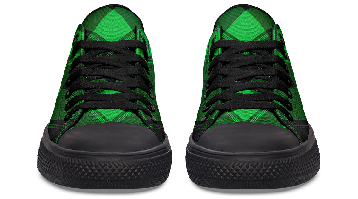 Lucky Green Plaid Low Tops (Wide)