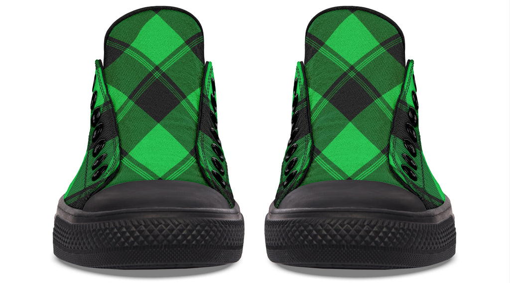 Lucky Green Plaid Low Tops (Wide)