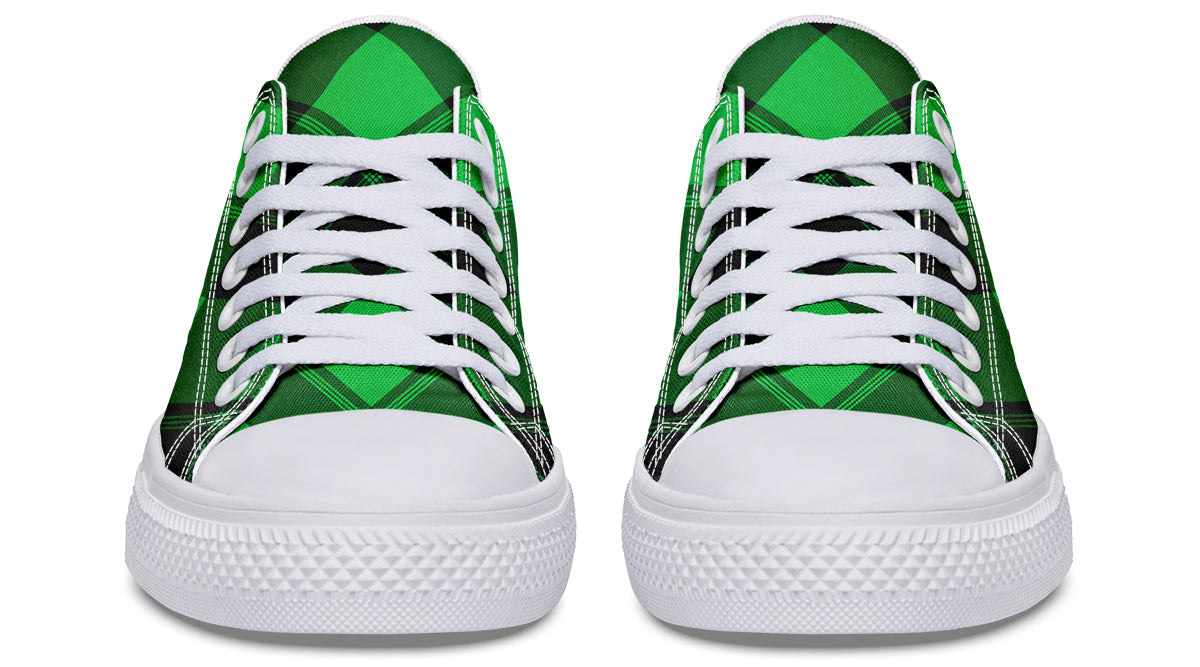 Lucky Green Plaid Low Tops (Wide)