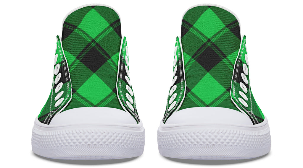Lucky Green Plaid Low Tops (Wide)