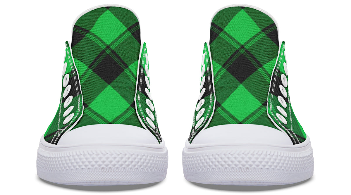Lucky Green Plaid Low Tops (Wide)