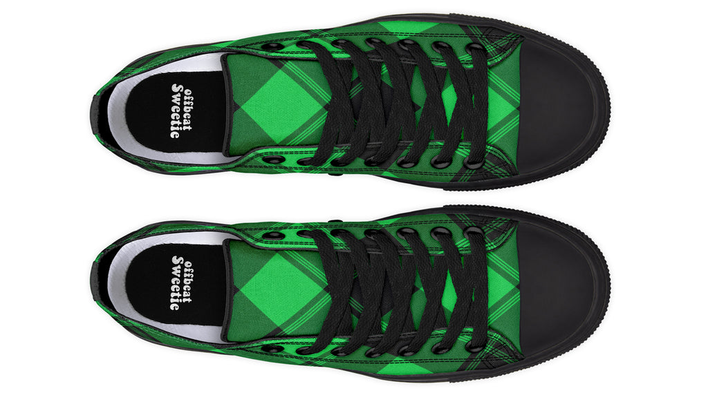 Lucky Green Plaid Low Tops (Wide)
