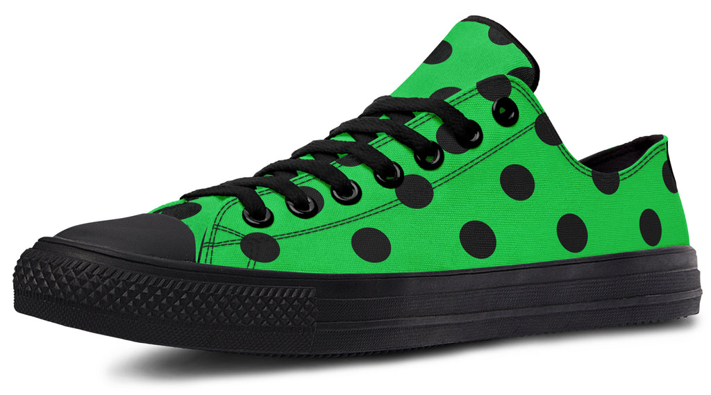 Lucky Green Polka Dot Low Tops (Wide)