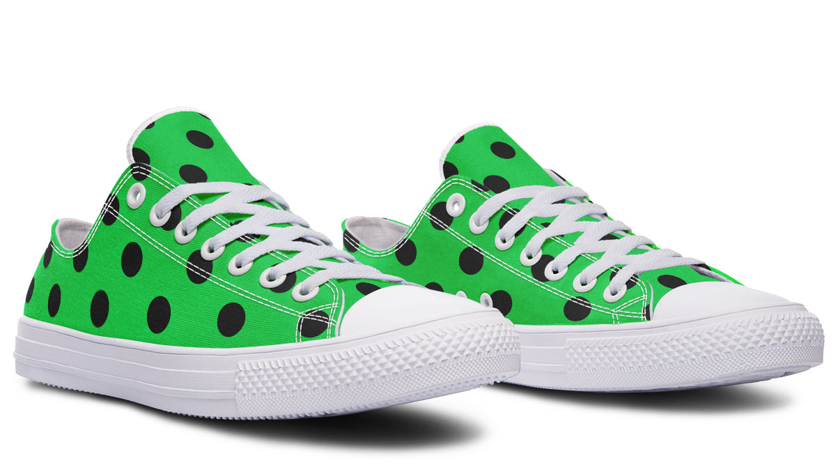 Lucky Green Polka Dot Low Tops (Wide)