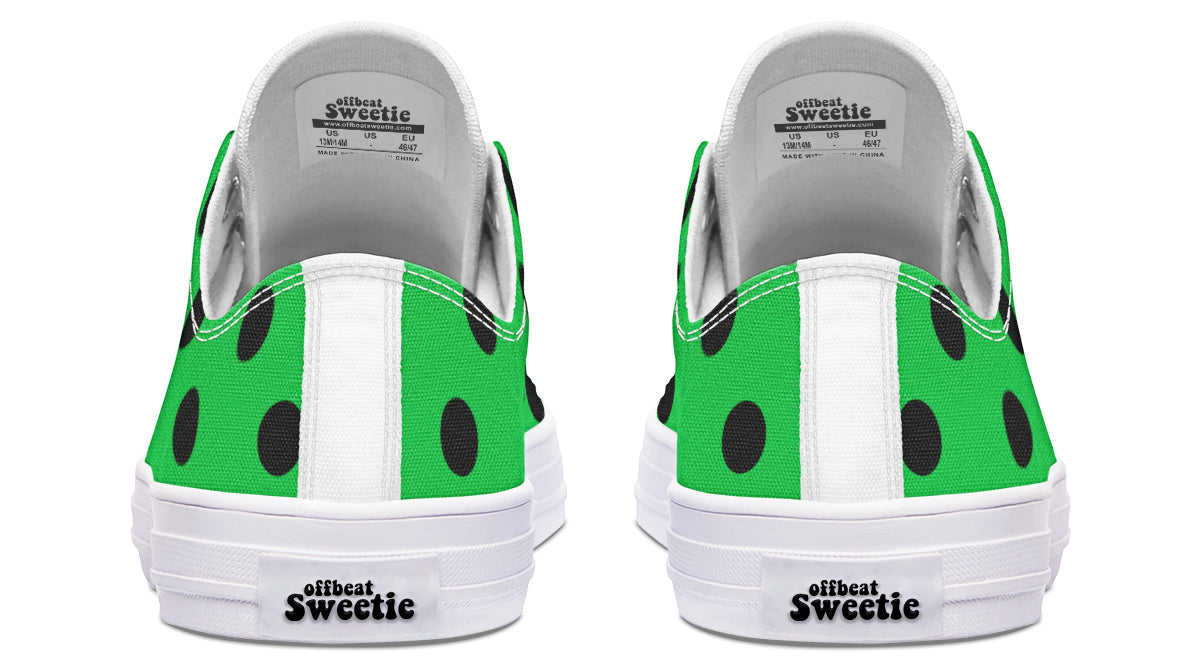 Lucky Green Polka Dot Low Tops (Wide)