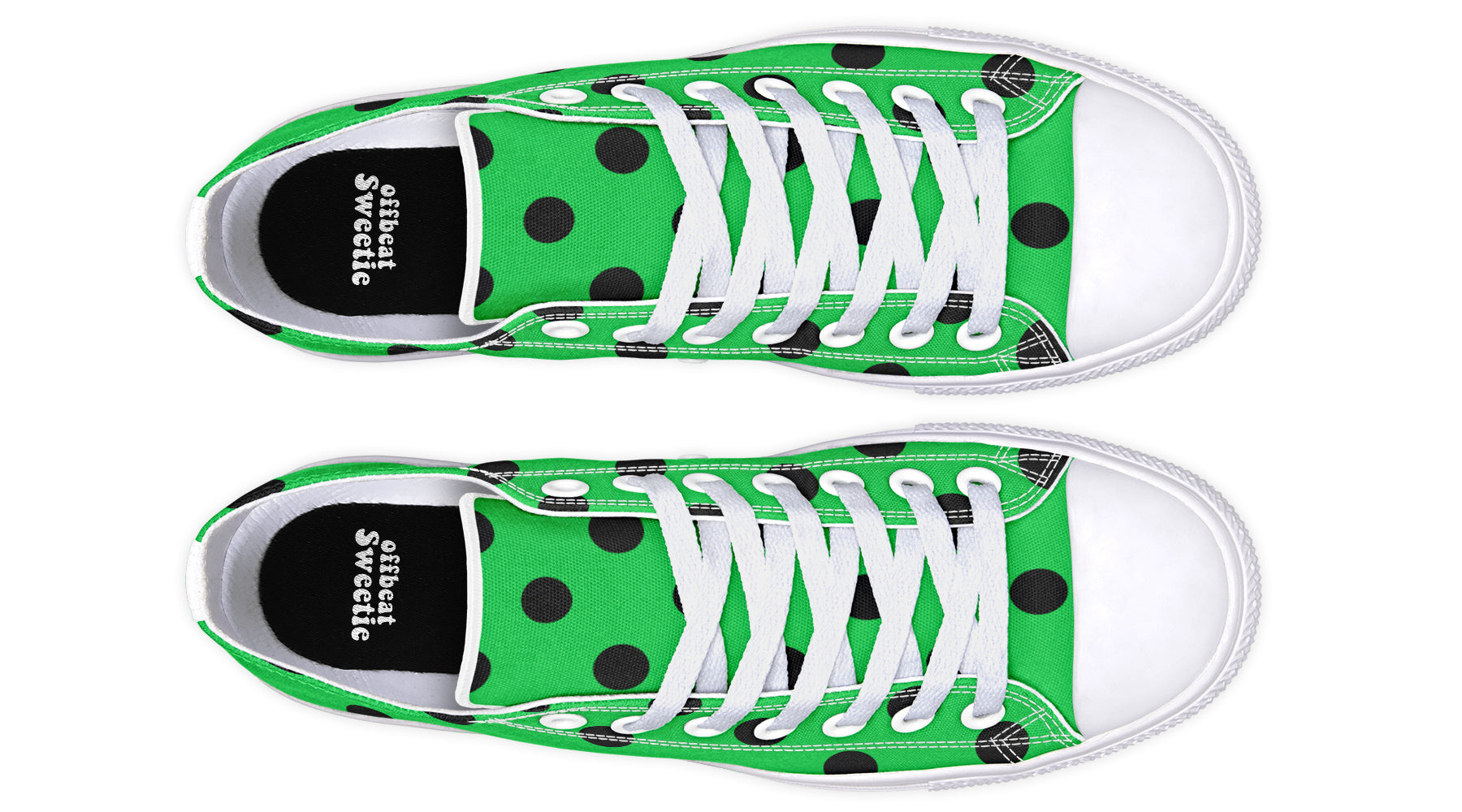 Lucky Green Polka Dot Low Tops (Wide)