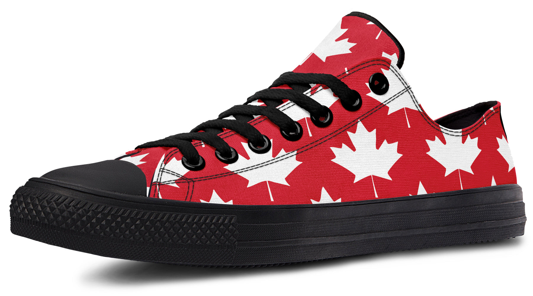 Maple Leaves Red Low Tops (Wide)
