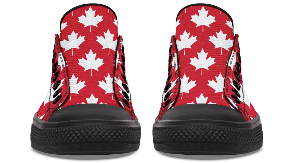 Maple Leaves Red Low Tops (Wide)