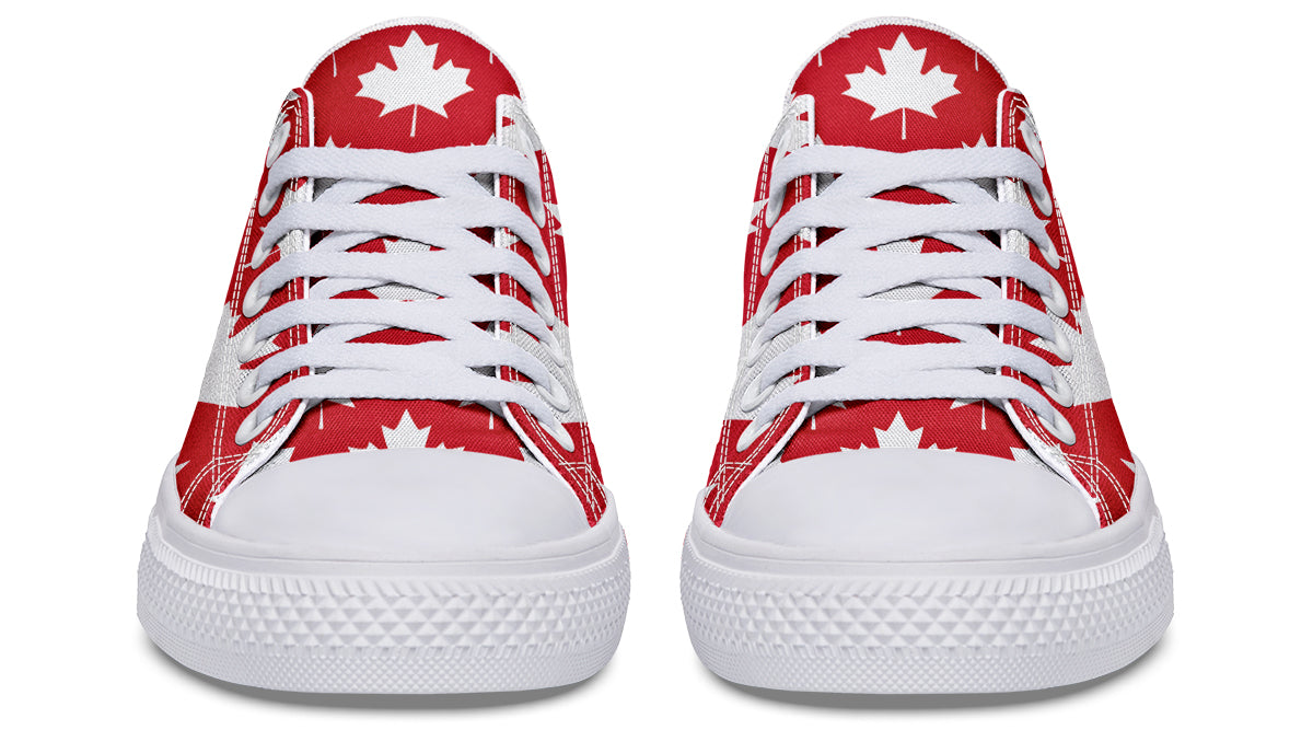 Maple Leaves Red Low Tops (Wide)